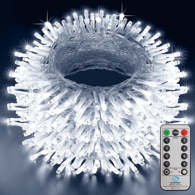 FCC IP44 Christmas String Lights Outdoor 8 Lighting Modes With Remote And Timer