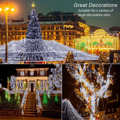 FCC IP44 Christmas String Lights Outdoor 8 Lighting Modes With Remote And Timer